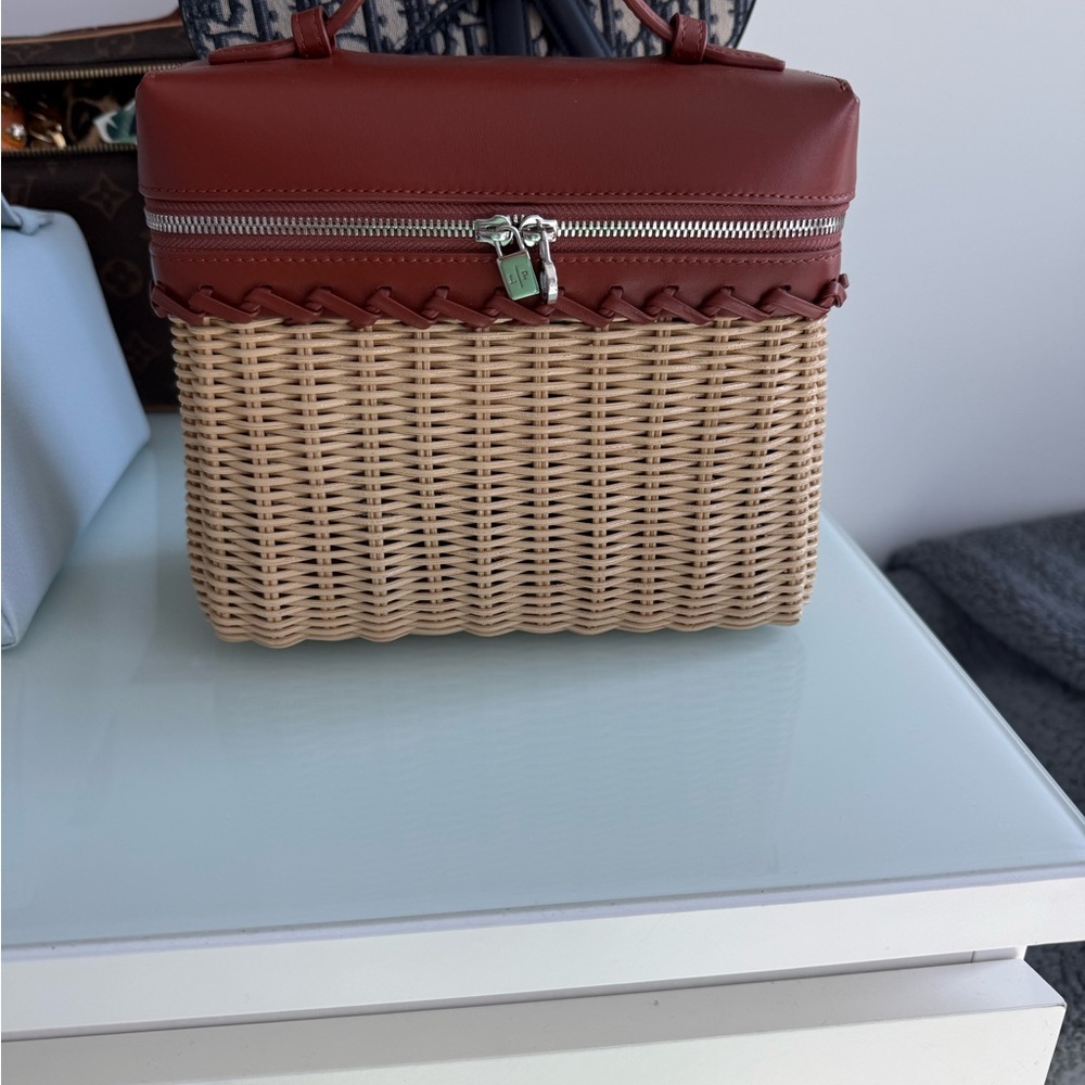 Loro Piana wicker extra pocket pouch bag